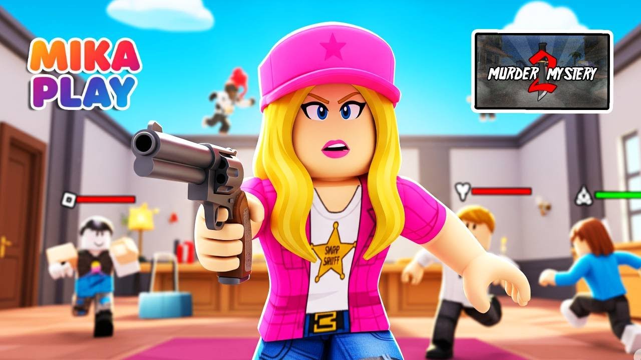 ШЕРИФ С РОЗОВОЙ КЕПКОЙ ЛОВИТ ВСЕХ 😂 в Murder Mystery 2 в Roblox!