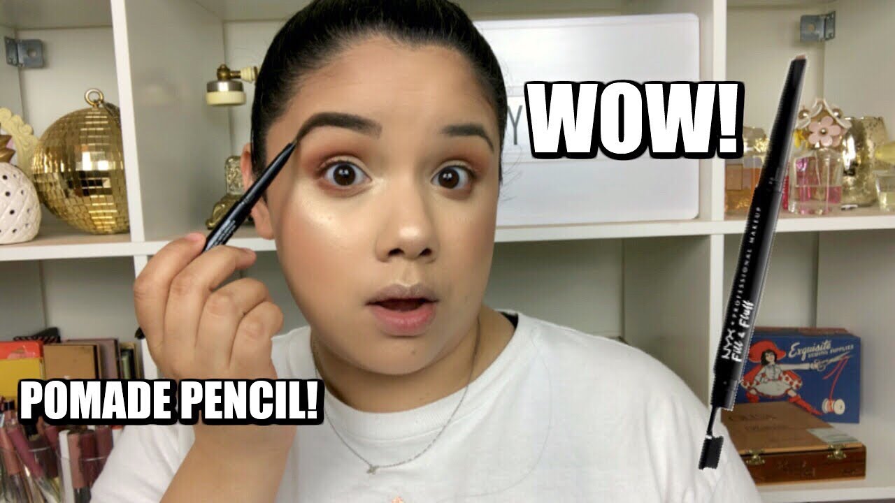 NYX FILL & FLUFF EYEBROW POMADE PENCIL REVIEW