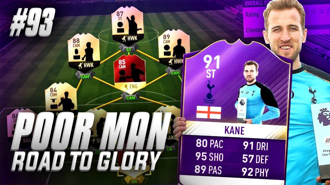 FUT CHAMPIONS REWARDS - POTM 91 KANE - INSANE NEW SQUAD -  Poor Man RTG #93 - FIFA 17
