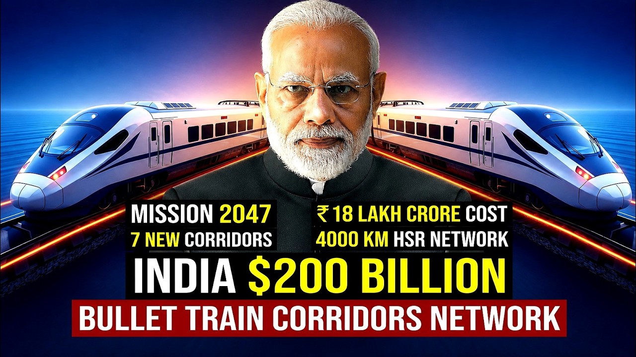 Indian Railways $200 Bullet Train Mega Project | 7 New Corridors, 4000 km Network, 350 Km Speed