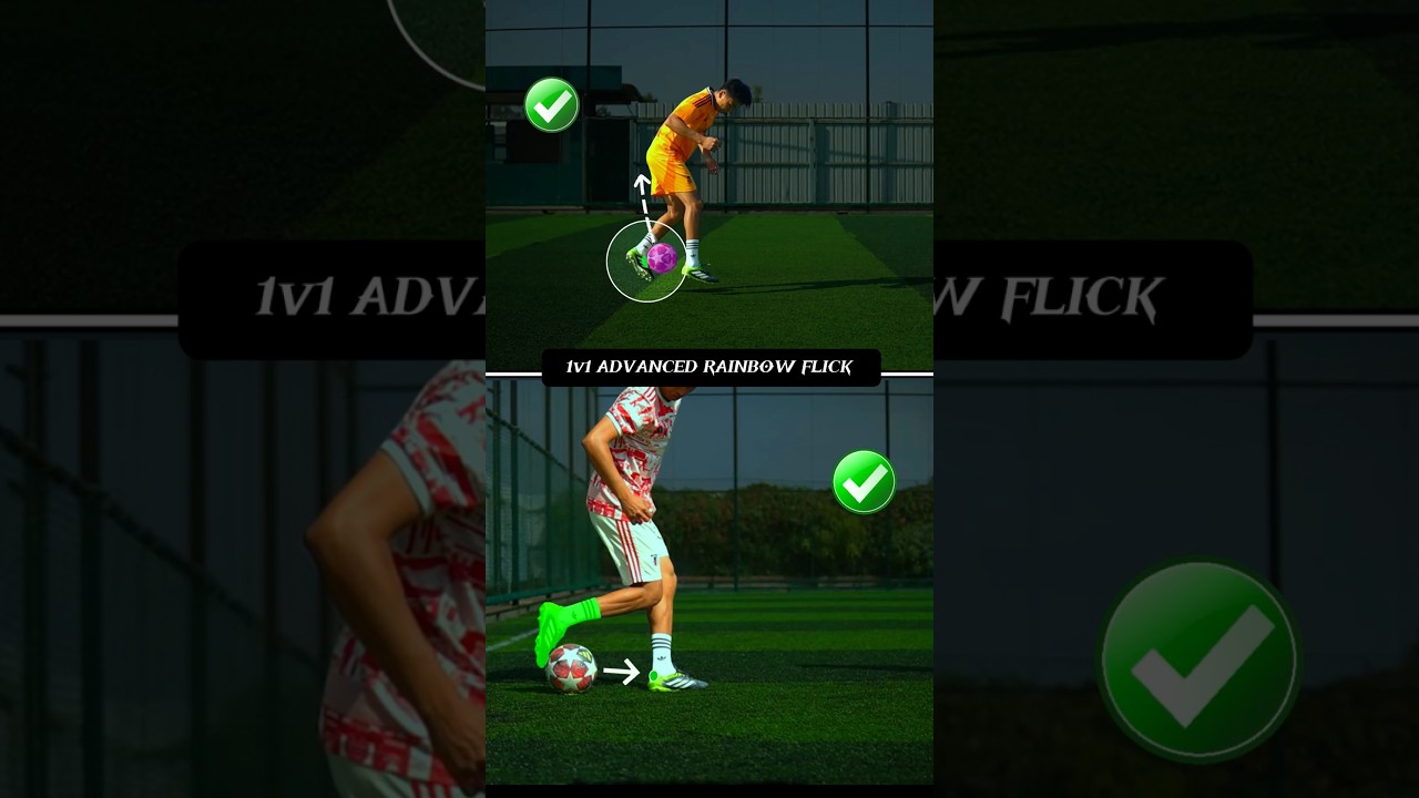 1v1 ADVANCED RAINBOW FLICK ⚽️.#football #footballskills #soccer #rainbowflick #shorts