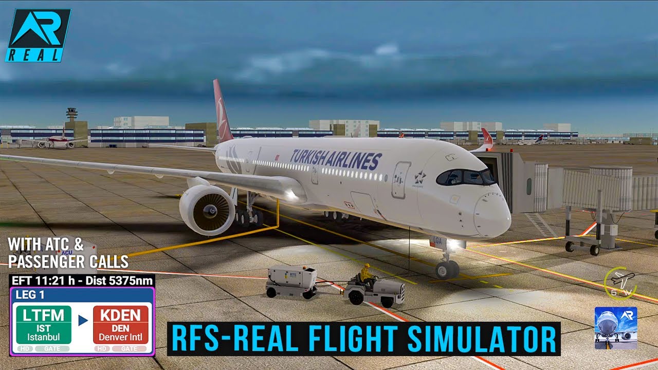 RFS - Real Flight Simulator - Istanbul to Denver ||Full Flight||A350||Turkish|FullHD||RealRoute