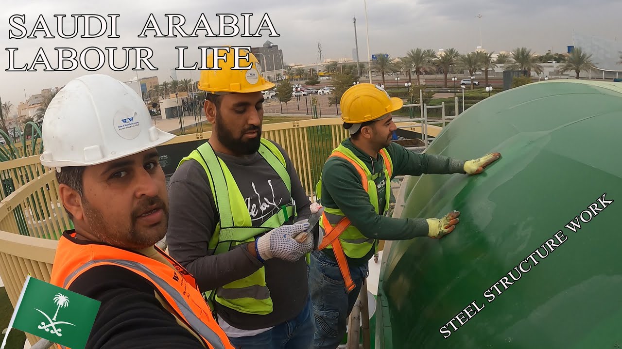 Saudi Arabia Work Life || How to paint on steel plate || Steel Structure Work in Gulf ||