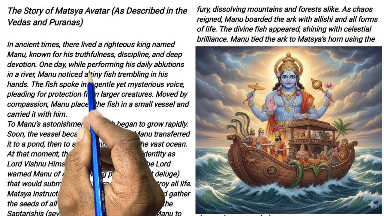 “Matsya Avatar Story in English | First Avatar of Vishnu | Vedic Mythology”
