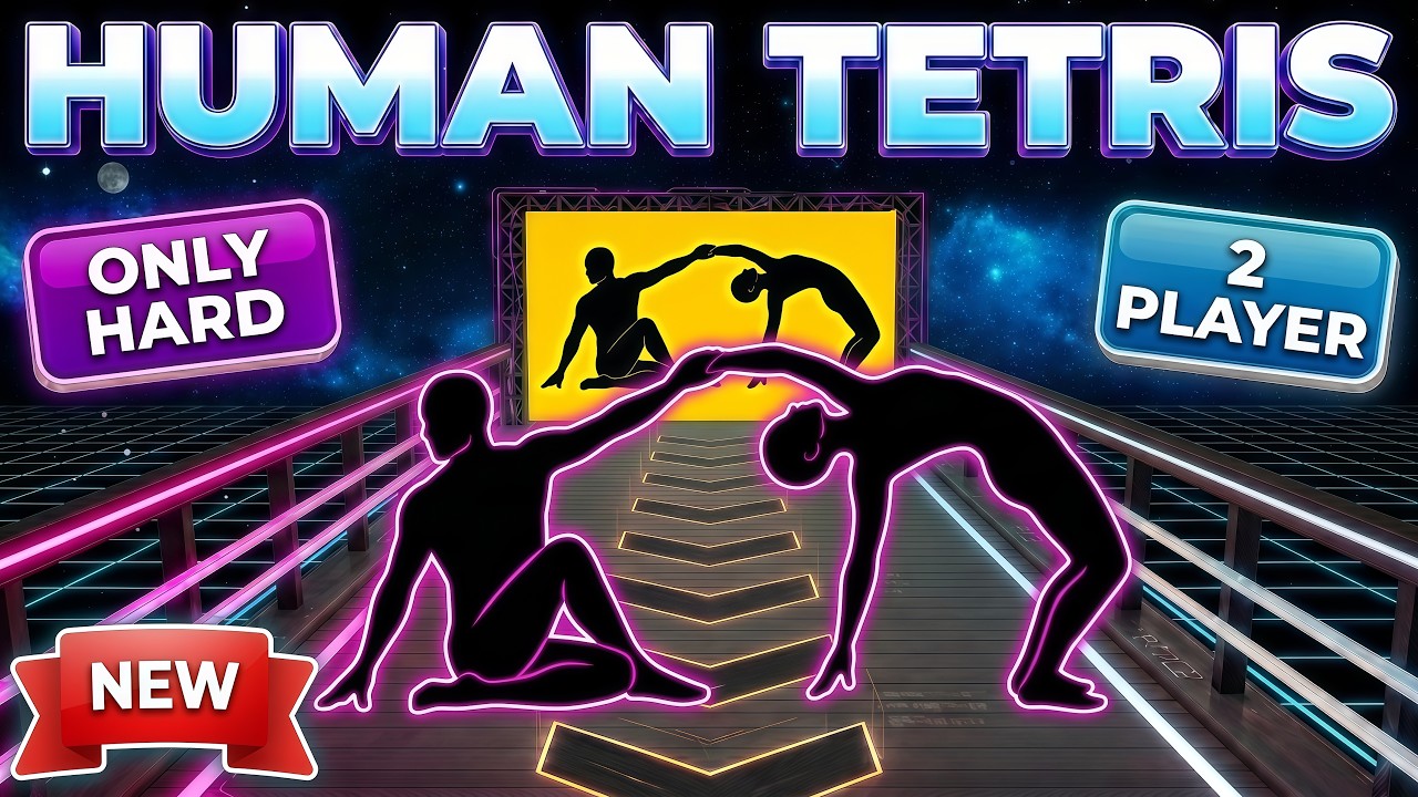 98% FAIL This Extreme 2-Player Game! (Human Tetris Twistup) 🛑