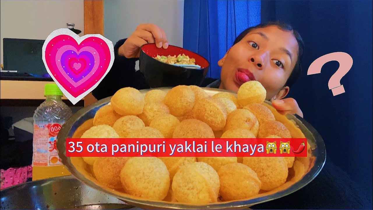 35 ota pani puri #35 challenge 😱 #alina khayo hola tw😆