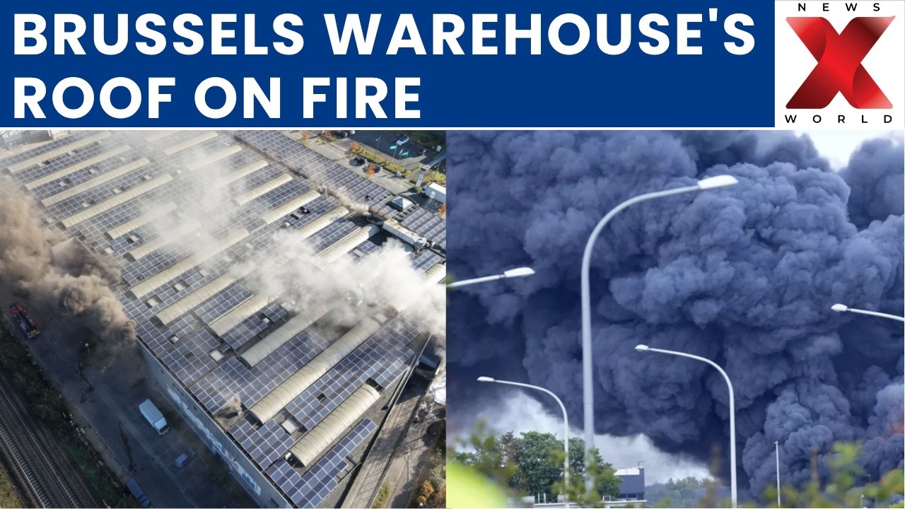 Massive Warehouse Roof Fire Forces Resident Evacuations Near Brussels Suburbs | NewsX World