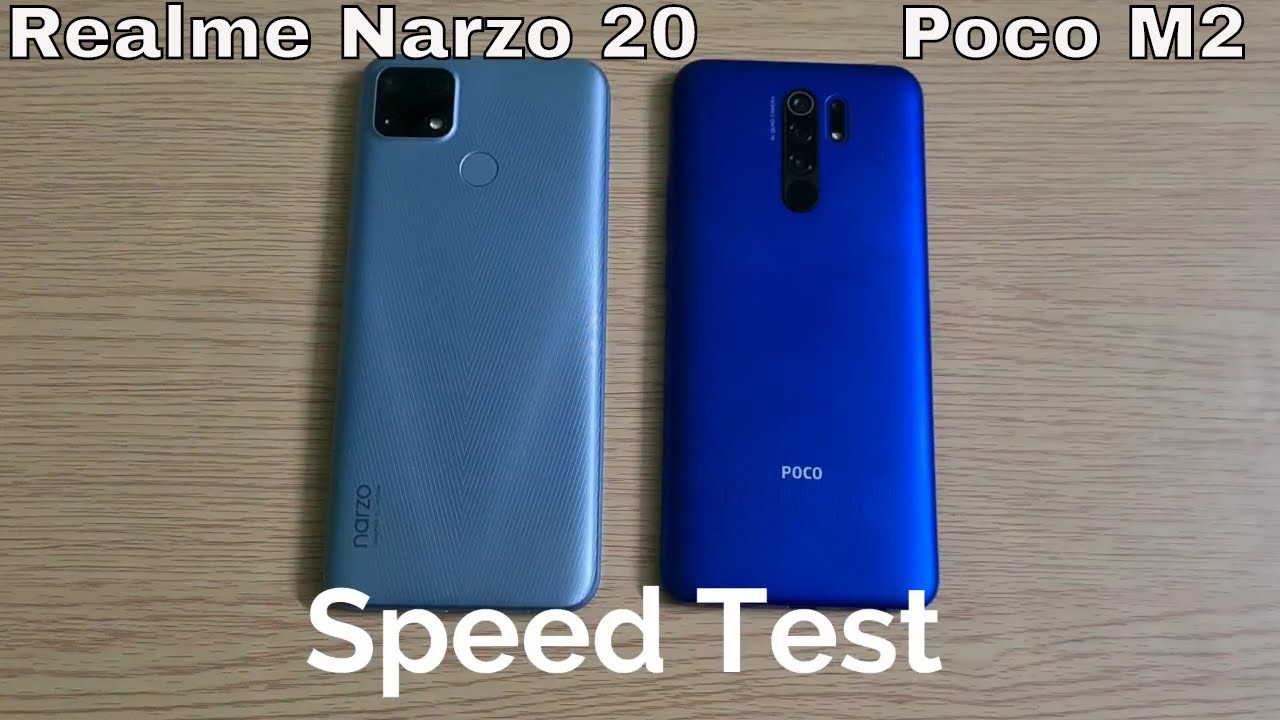 Realme Narzo 20 vs Poco M2 Speed Test