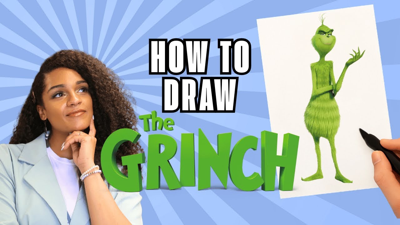 How to Draw the Grinch 💚🖌️ | Easy Follow-Along Art Tutorial