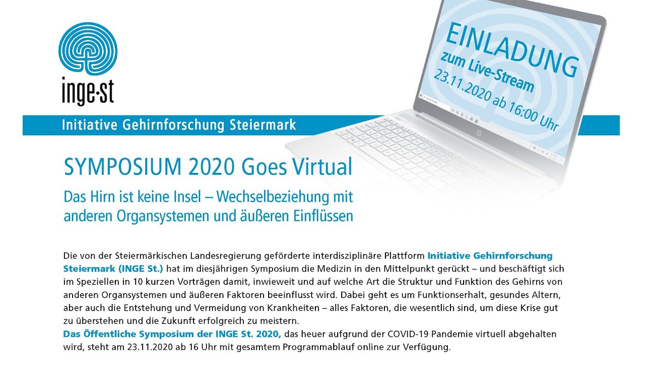 Initiative Gehirnforschung Steiermark - SYMPOSIUM 2020 Goes Virtual