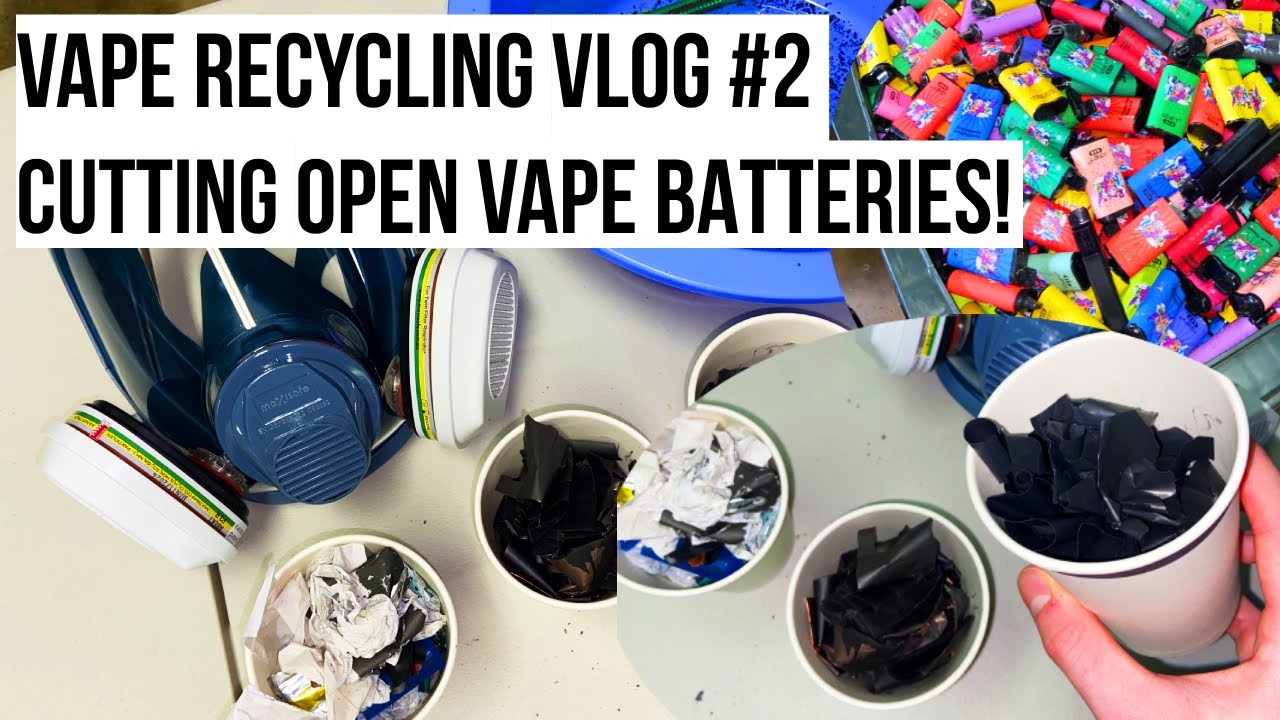 Vape Recycling VLOG #2: Cutting Open Lithium-ion Vape Batteries To Extract Lithium!