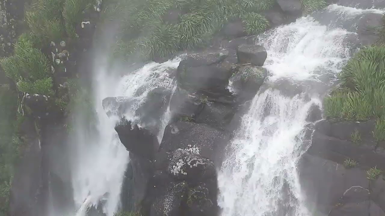 Wild drone footage of Wairere Falls during the Red Warning Storm