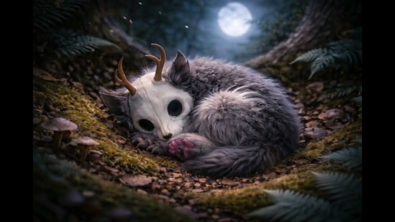 Cute Baby Wendigo Sleep Lullaby 🌲🖤 | Soft Eerie Music & Natural Wood Sounds (30 Minutes, Dim Light)