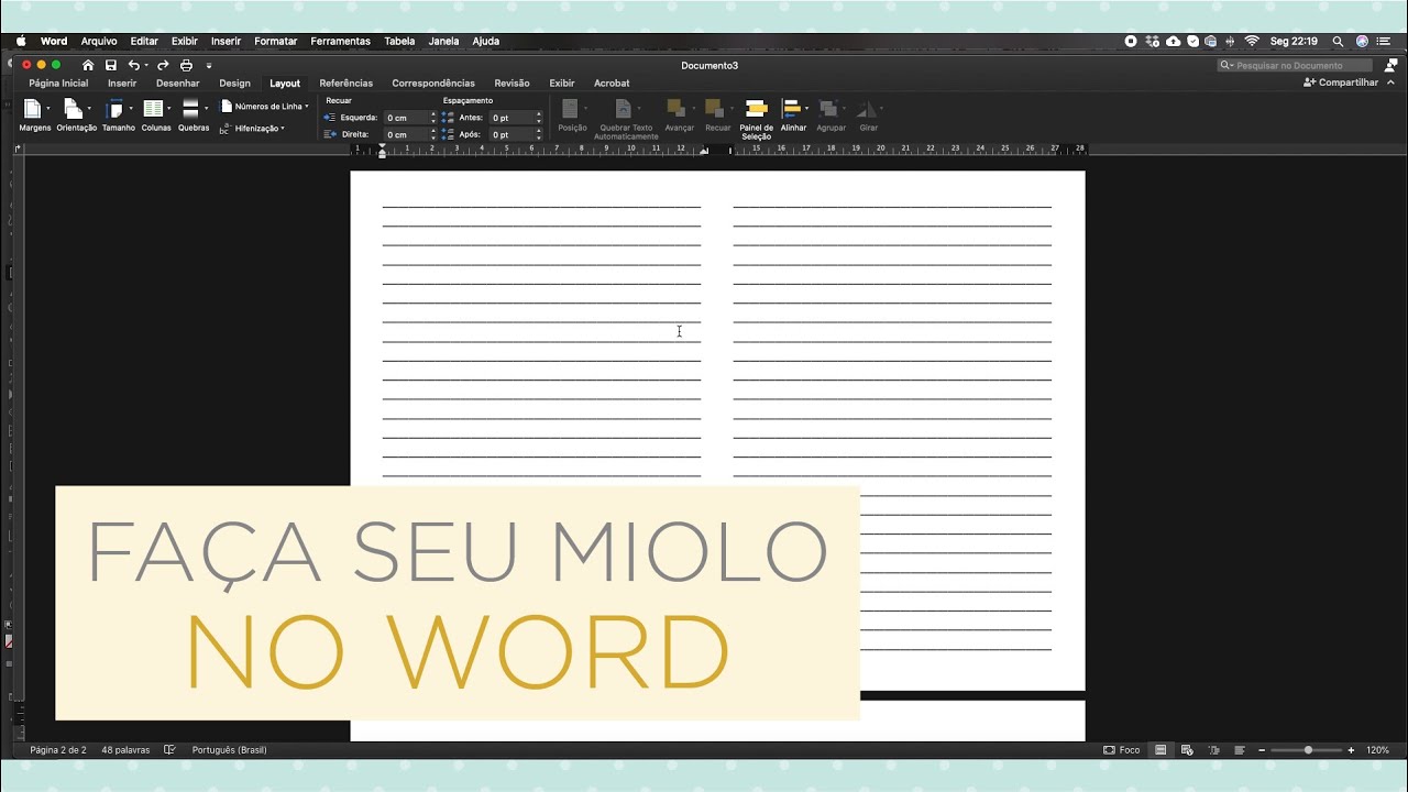 Como criar seu miolo de caderno no WORD | MÉTODOS E COSTURAS