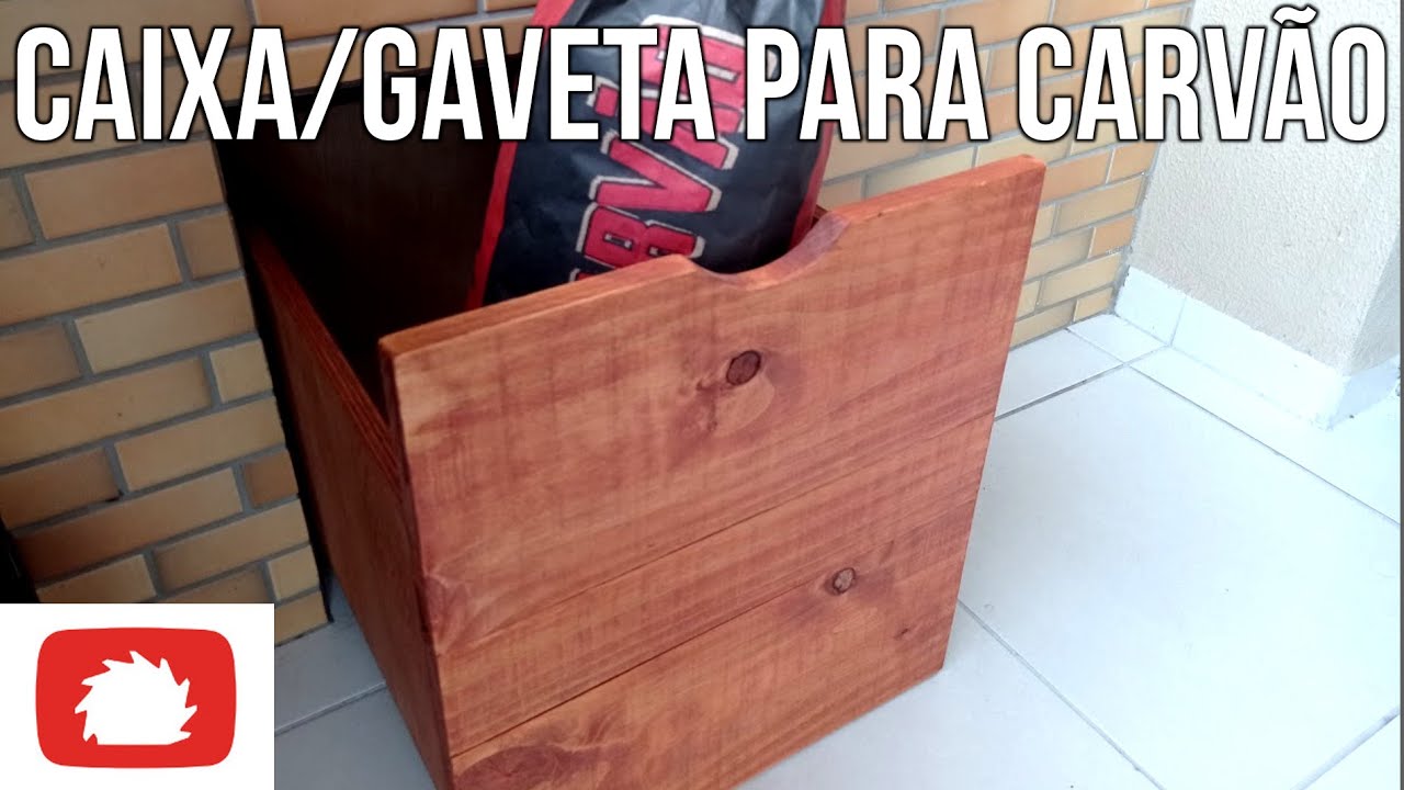 Como fazer caixa tipo gaveta para guardar carvão | Na Oficina