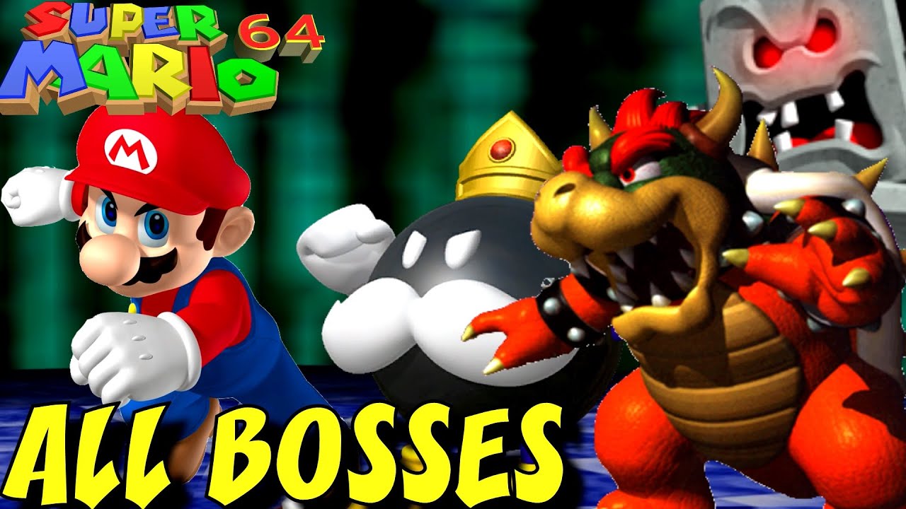 Super Mario 64 - All Bosses (No Damage)