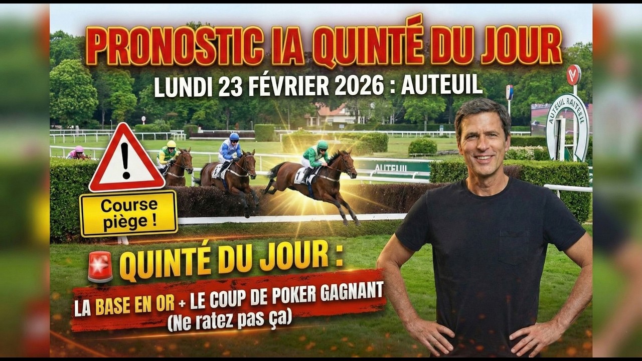 PRONOSTIC IA QUINTE DU JOUR LUNDI 23 FÉVRIER 2026 À AUTEUIL : L'analyse complète et nos tickets PMU
