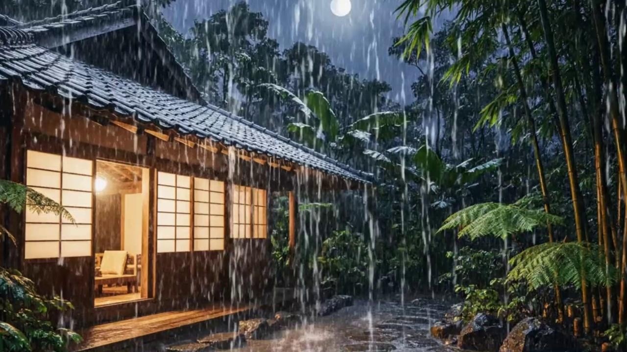 99% Fall Asleep in Minutes with Heavy Rain Sounds 🌧️ (No Thunder)