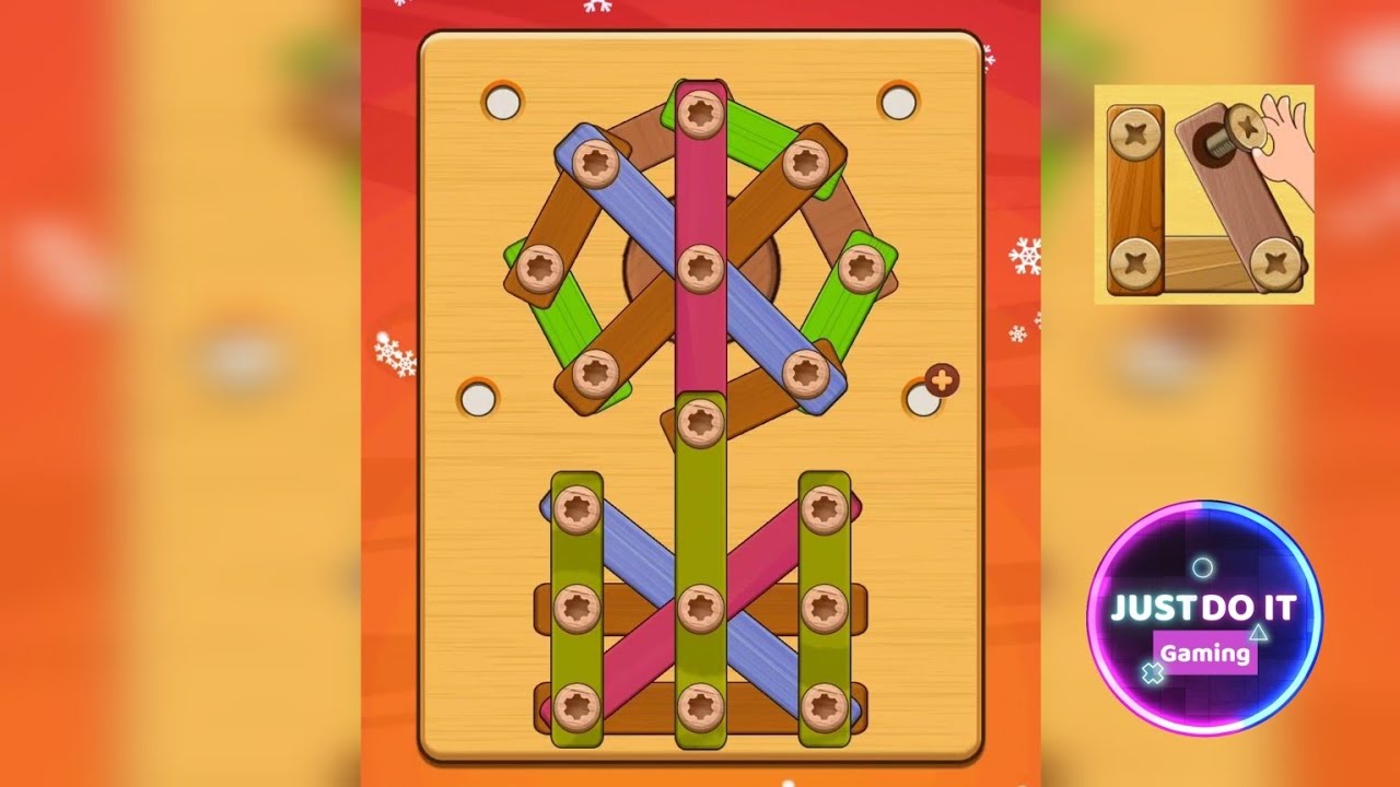 Wood Nuts and Bolts Puzzle 27 level