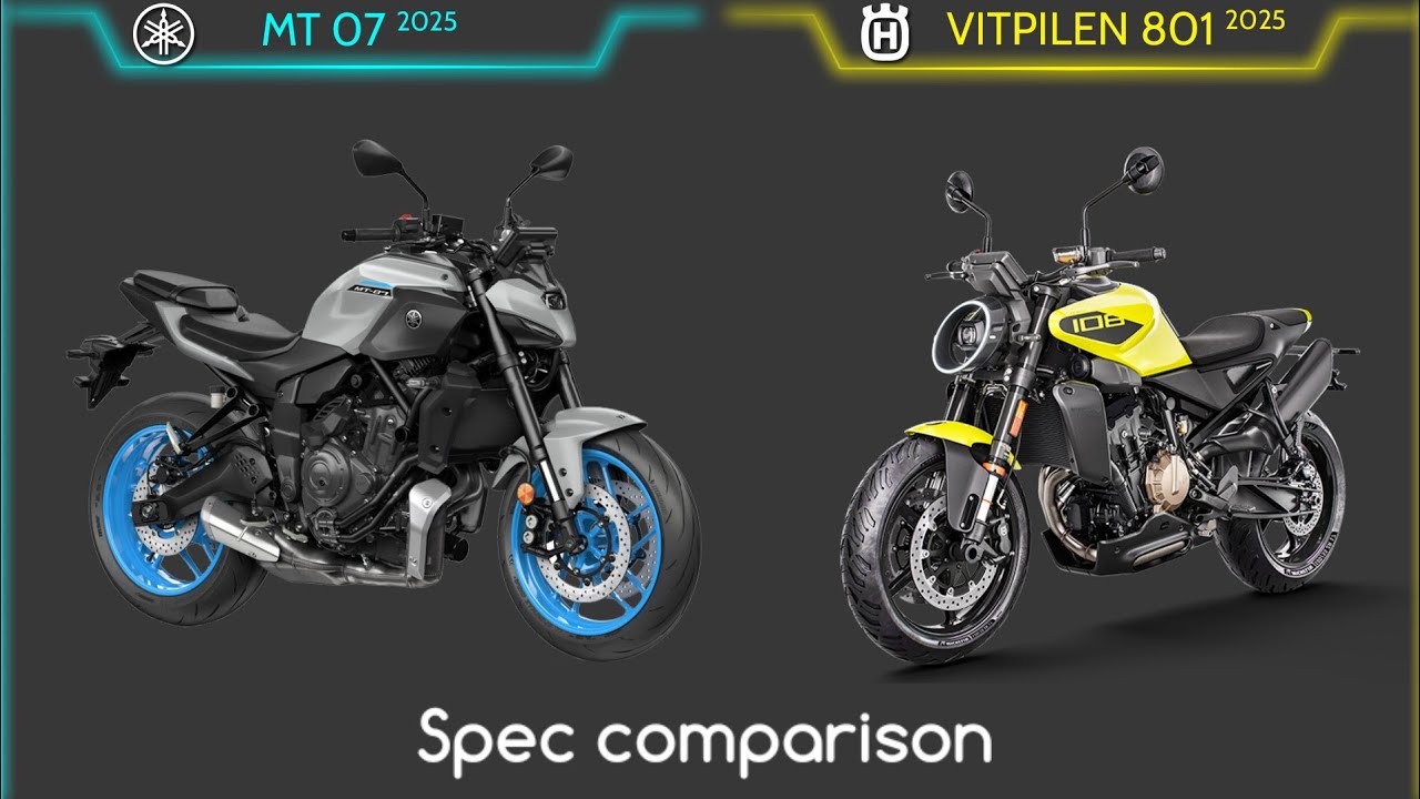 2025 YAMAHA MT07 VS HUSQVARNA VITPILEN 801 | Comparison | Mileage | Top Speed | Price | BikeInformer