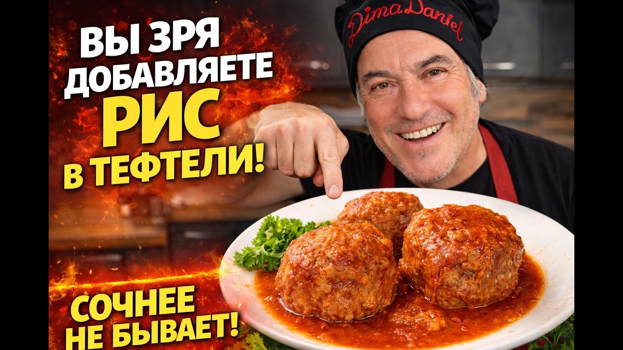 Вы зря добавляете рис в тефтели! Сочные без яиц,без муки и без обжарки