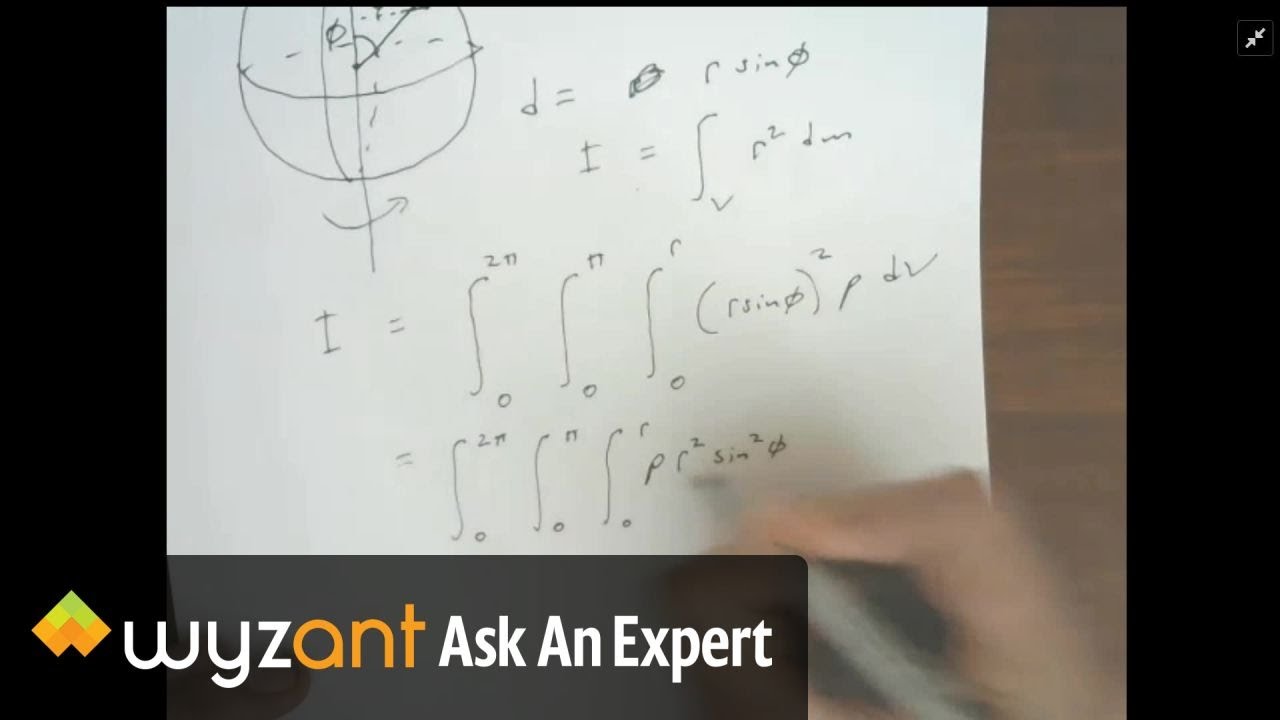 Moment of inertia of a solid sphere