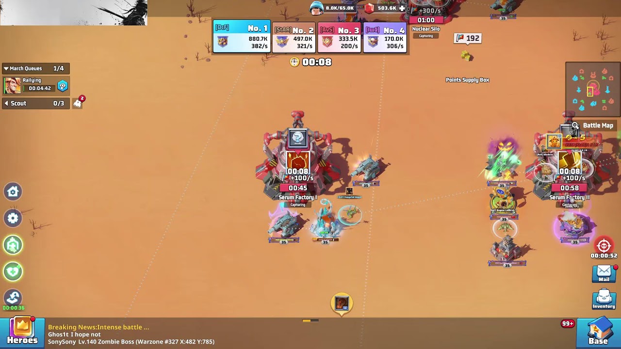 Desert Brawl: 327 OCF vs 327 IW1 vs 349 AVS vs 338 STAR #lastwarsurvivalgame