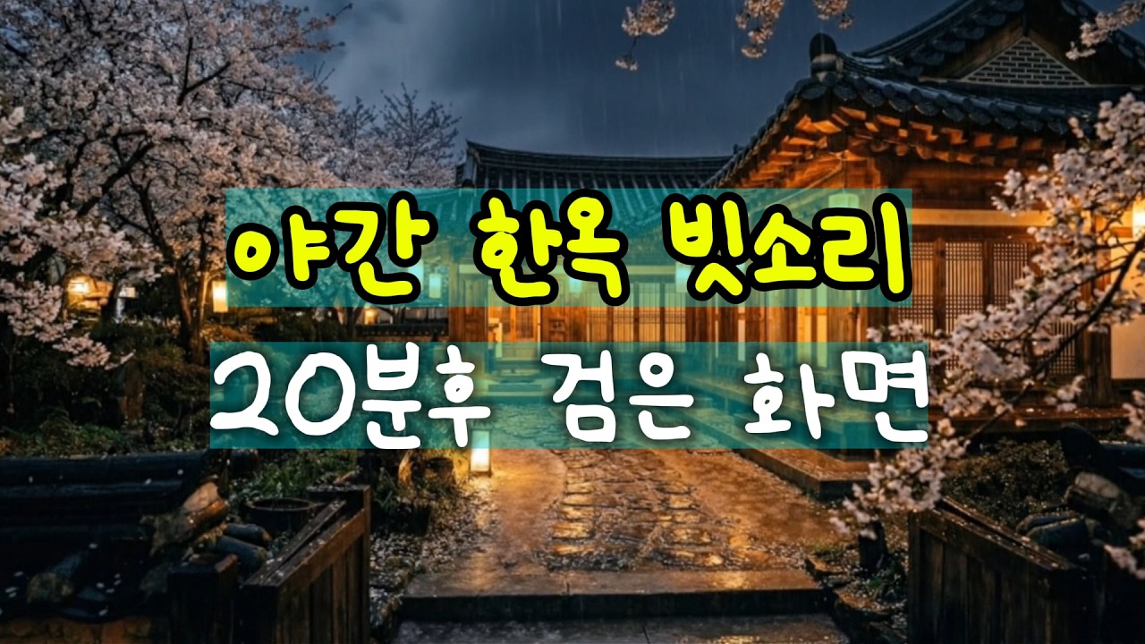 20분 후 검은 화면 | 초롱불 켜진 고즈넉한 한옥 빗소리 | 3시간 ASMR | 💤 기절 꿀잠