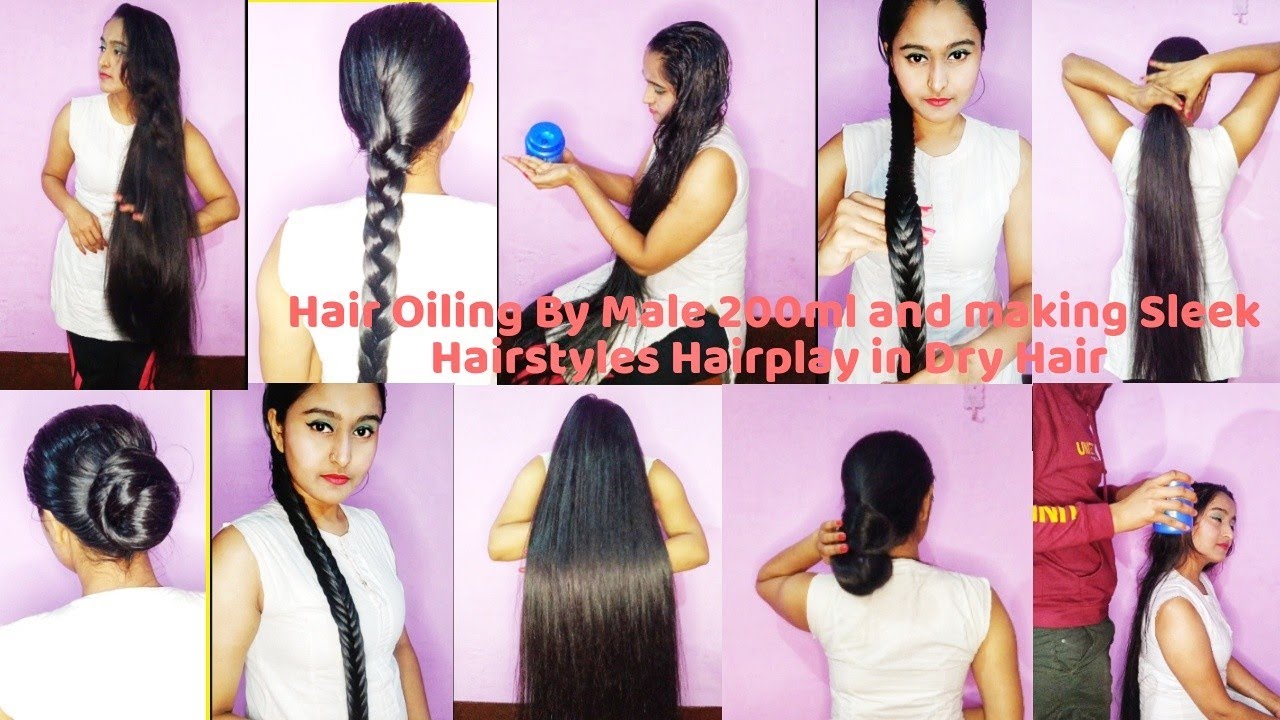 Oiling Sleek Combing and Hairstyles To buy this full video wtsap +91 9154004797