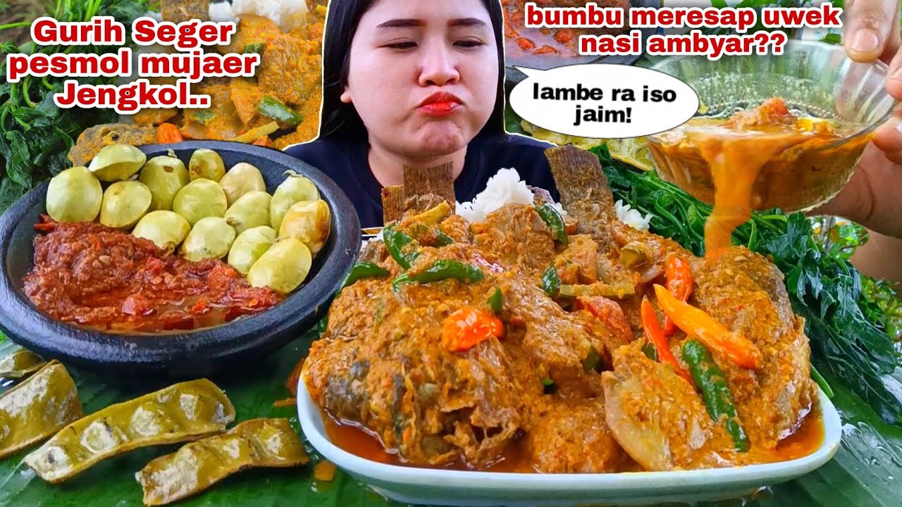 GRAGAS JADI NAMBAH⁉️ PESMOL MUJAER JENGKOL SAMBAL LAMONGAN LALAPAN MENTAH JENGKOL MUDA PETE GORENG