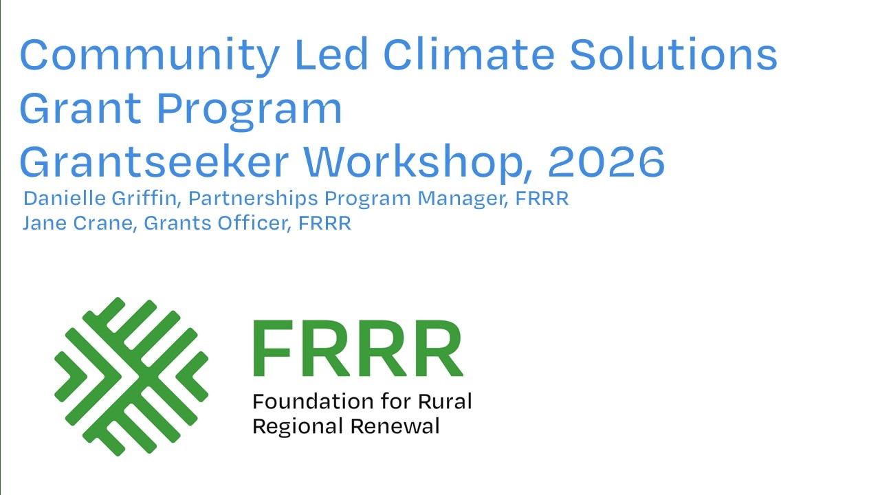 Community Led Climate Solutions 2026 Grantseeker Workshop
