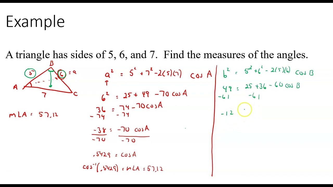 Section 6.2: Law of Cosines