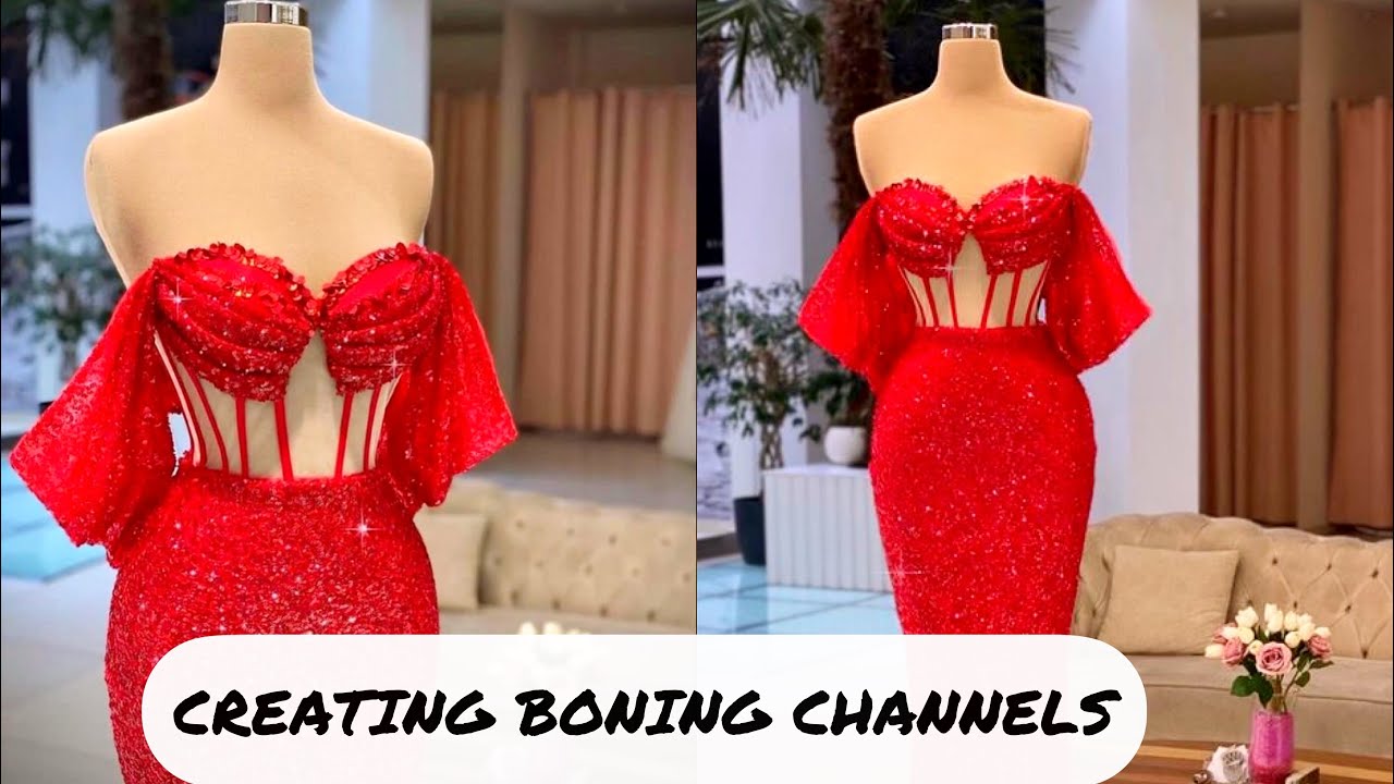 How to create boning channels on transparent corset. #corset
