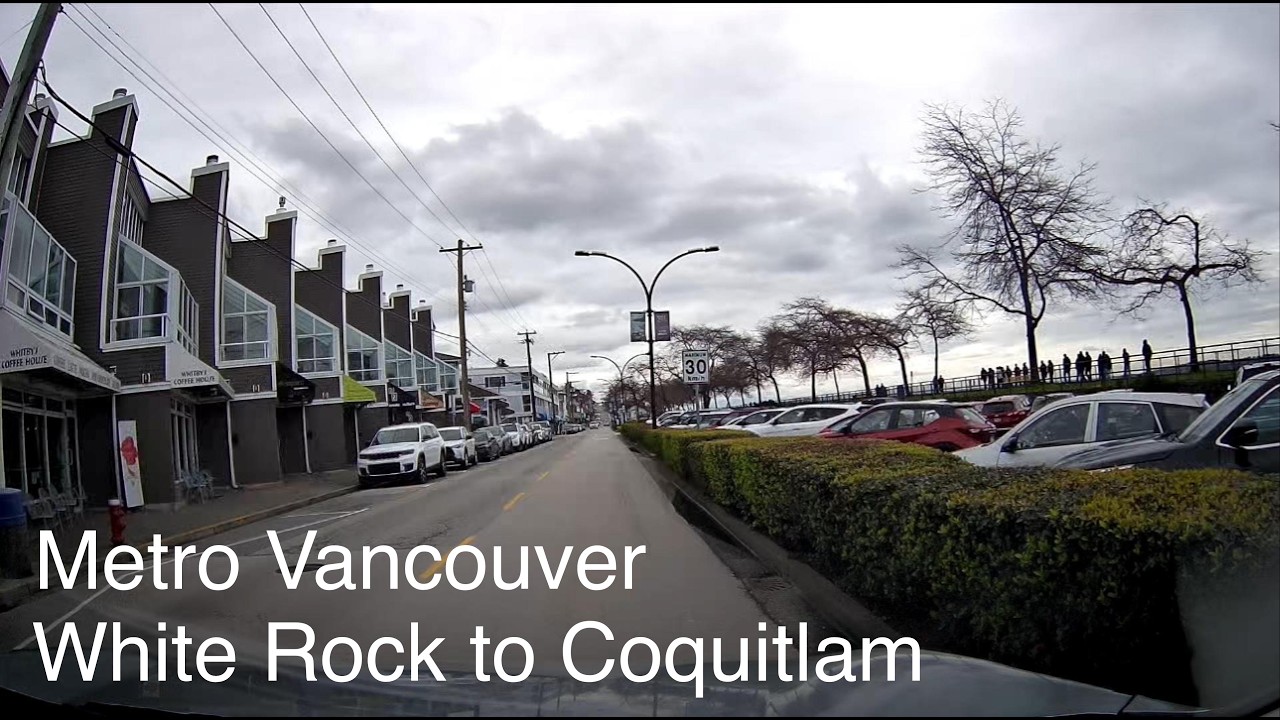 Calm 1 Hour 4K ASMR Driving Tour White Rock BC to Coquitlam (Metro Vancouver) No Music No Talking