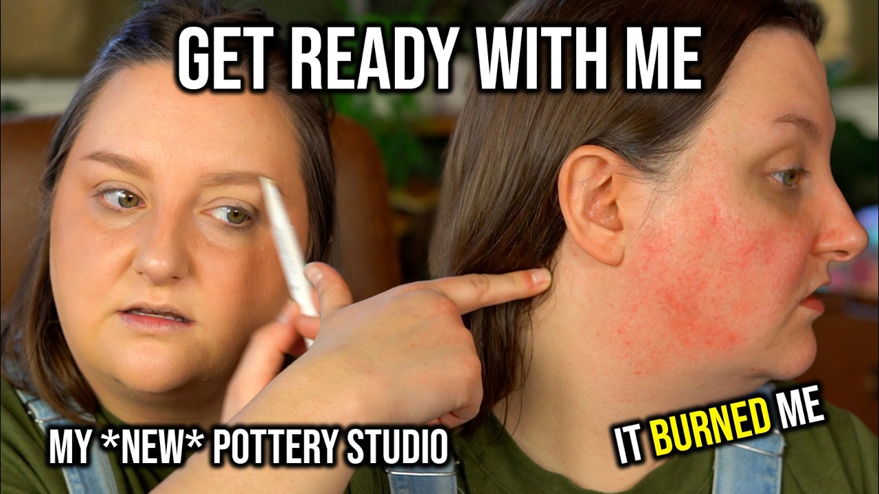 IT BURNED MY FACE! | LETS GET READY & CHAT.. New pottery studio, sisters house delivered