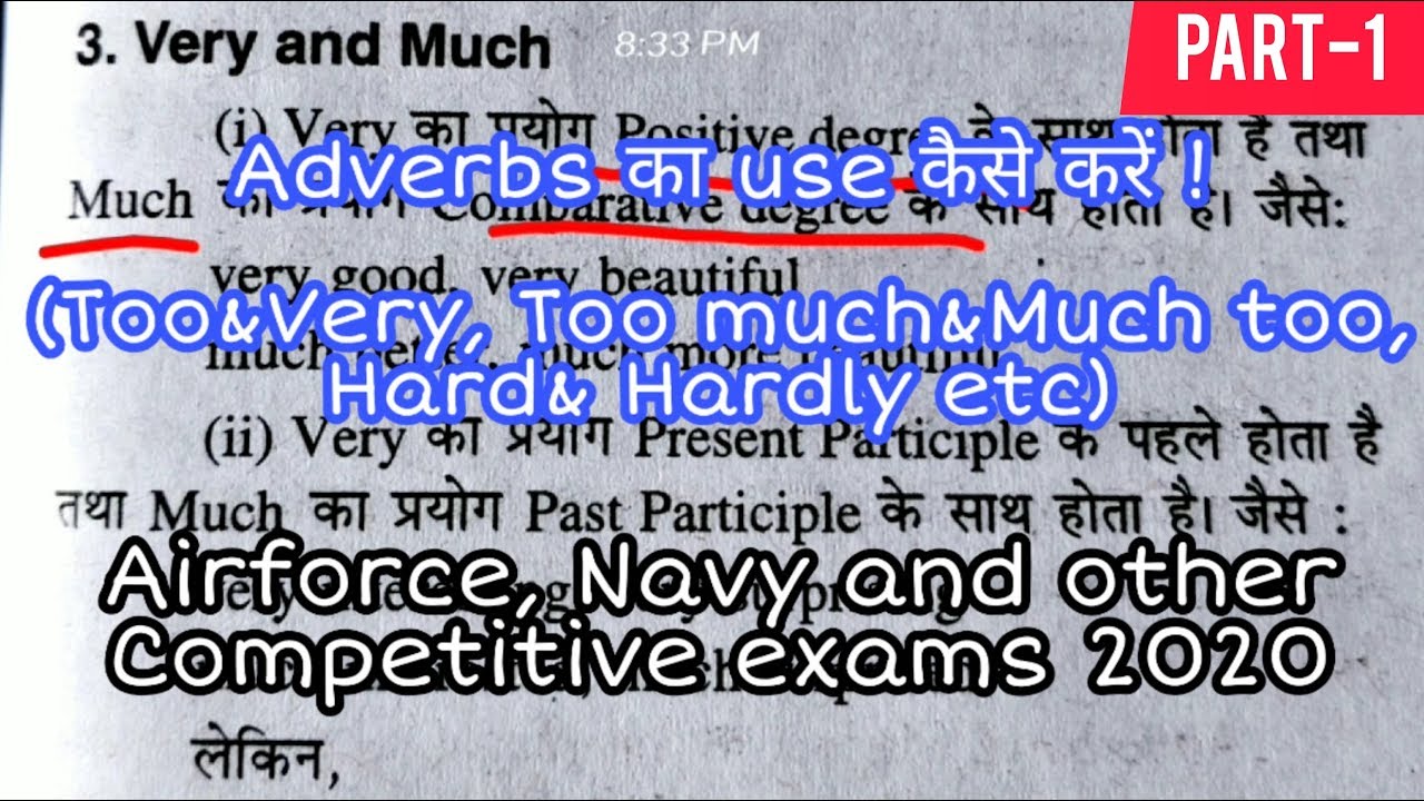 Adverbs (P-1)| Important Adverbs for Airforce, Navy & other Competitive exam 2020 | English Grammar