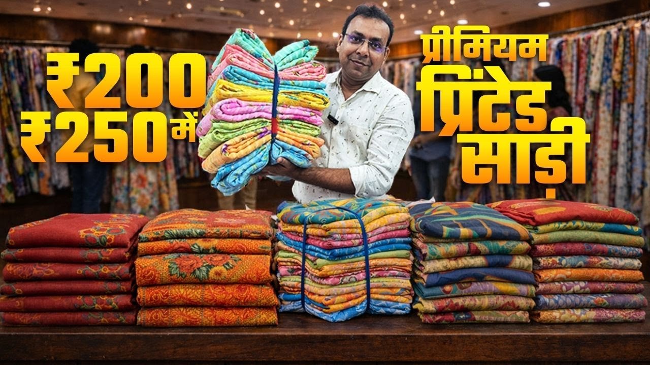 ₹200–250 की इस रेंज में ऐसी प्रिंटेड साड़ियाँ पूरे सूरत में कहीं नहीं मिलेंगी