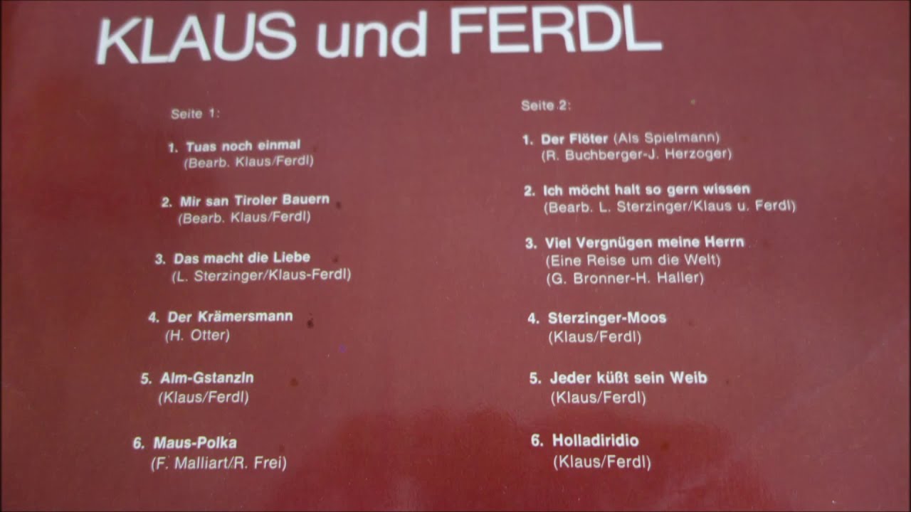 klaus und  ferdl   heidi heidi tuas no  amal 12 titel  1987