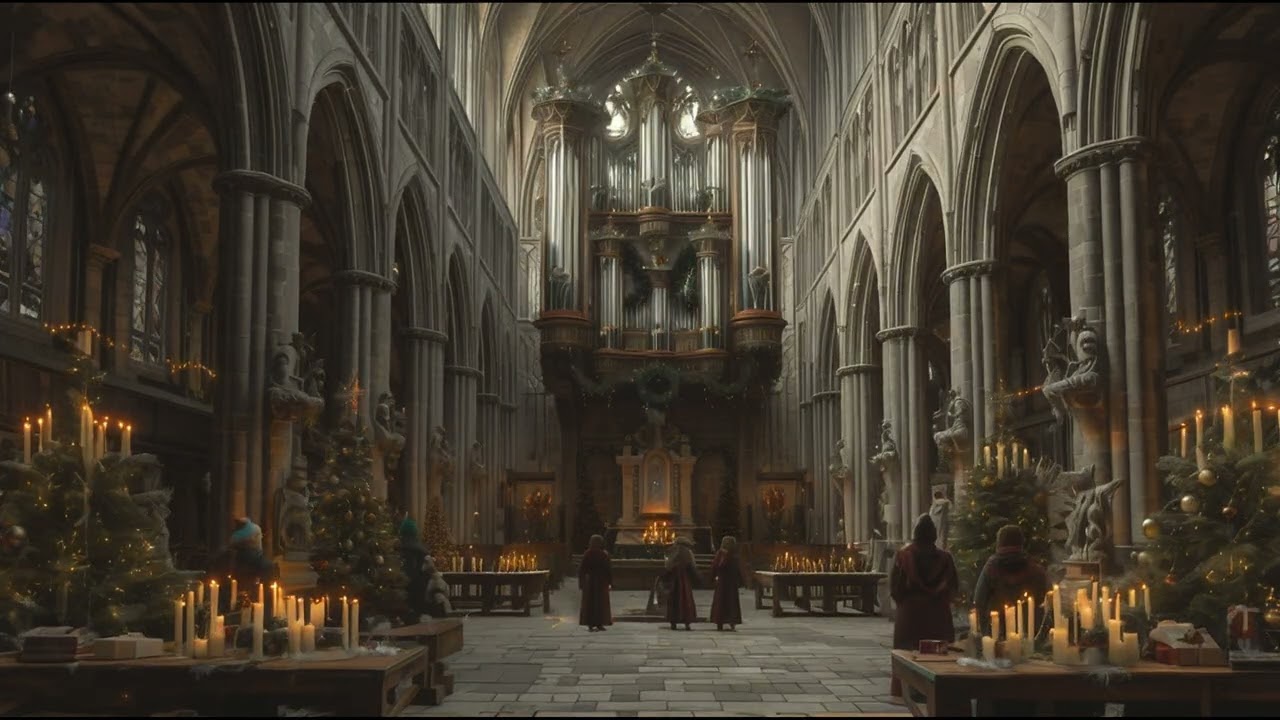 Christmas Pipe Organ Ambience in a Majestic Cathedral Nave