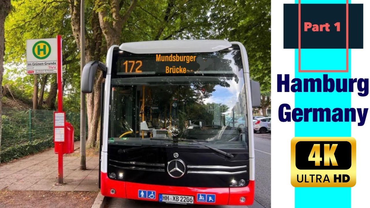 Hamburg GERMANY Bus Line 172 Tuesday noon 28.06.2022 Part 1 (4K)