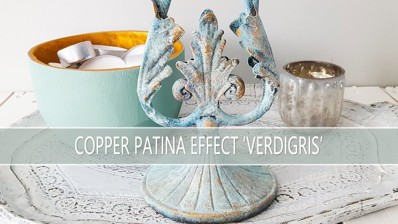Patina Effect Copper Verdigris aanbrengen op een kandelaar