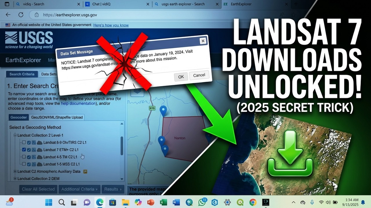 Secret Trick to Download Landsat 7 Images from USGS Explorer (2025 Method!)