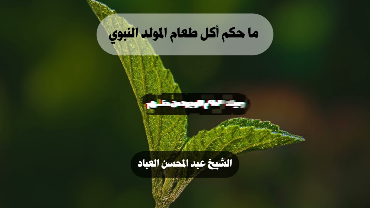 ما حكم أكل طعام المولد النبوي الشيخ عبد المحسن العباد