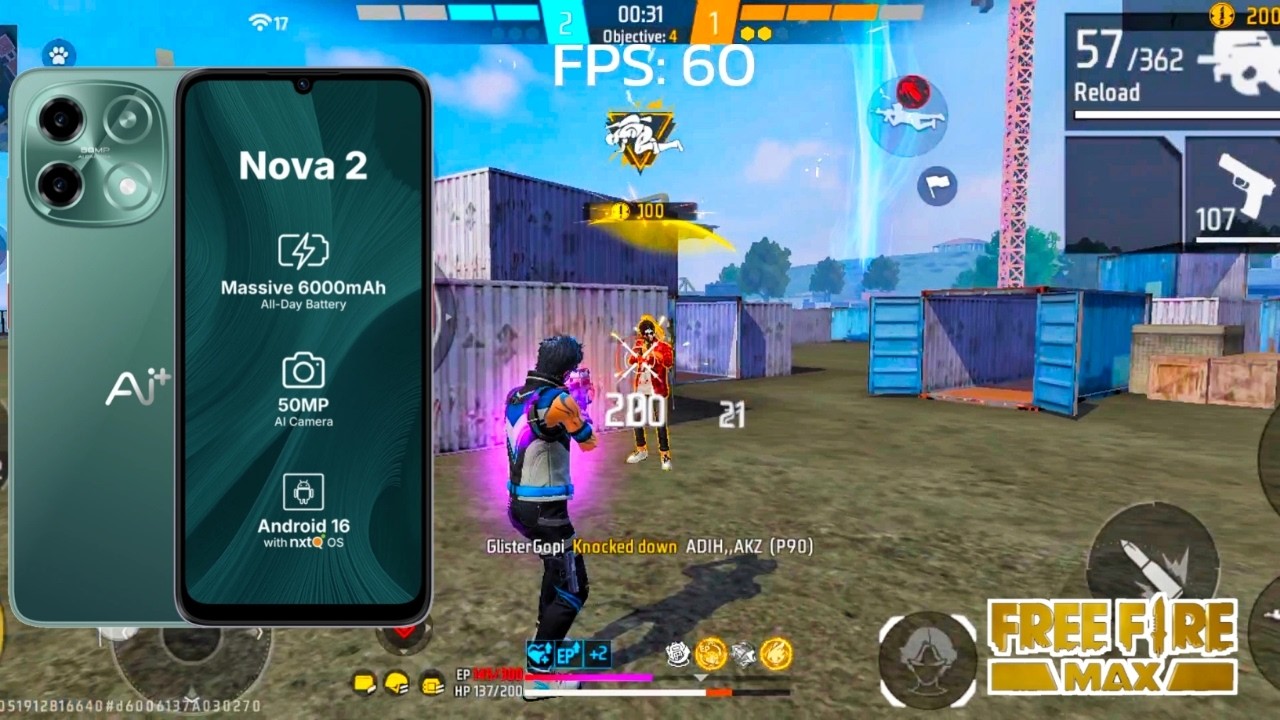Ai Plus Nove 2 Free Fire Max Gameplay Test,Ai Plus Nova 2 Free Fire Max Test,Free Fire Max Gaming