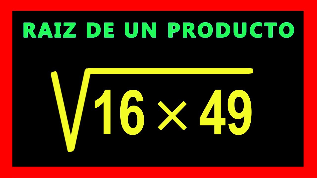 ✅👉 Raiz de un Producto  ✅ Como sacar la raiz de un producto