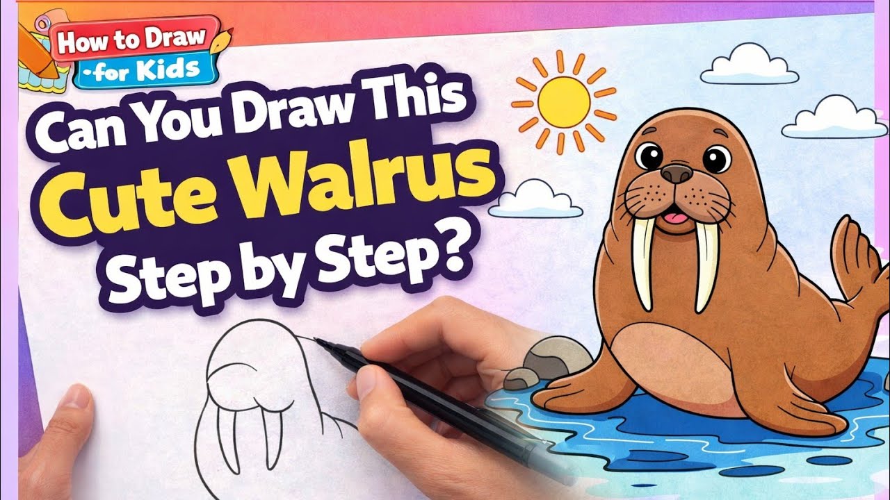 Can You Draw This Cute Walrus Step by Step?