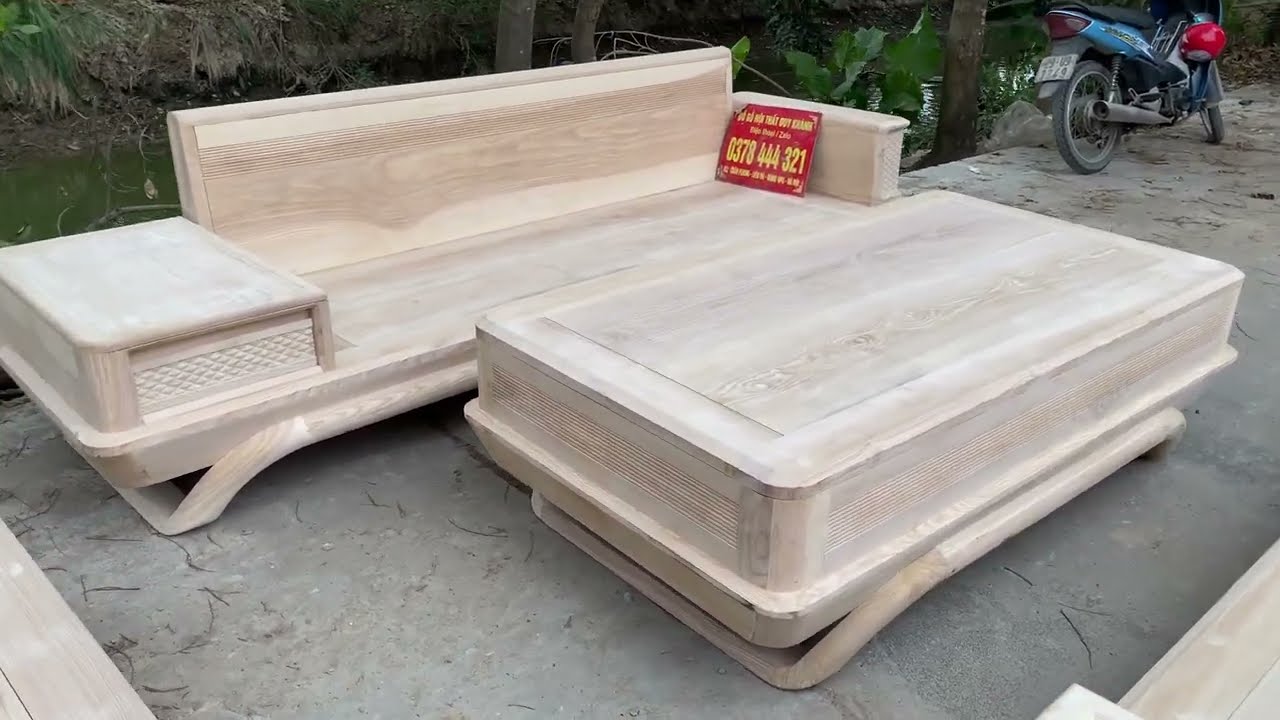 Anh Minh - Nghệ An đặt bộ ghế Sofa chân Thuyền Đối gỗ Sồi Nga chọn vân đẹp trước sau