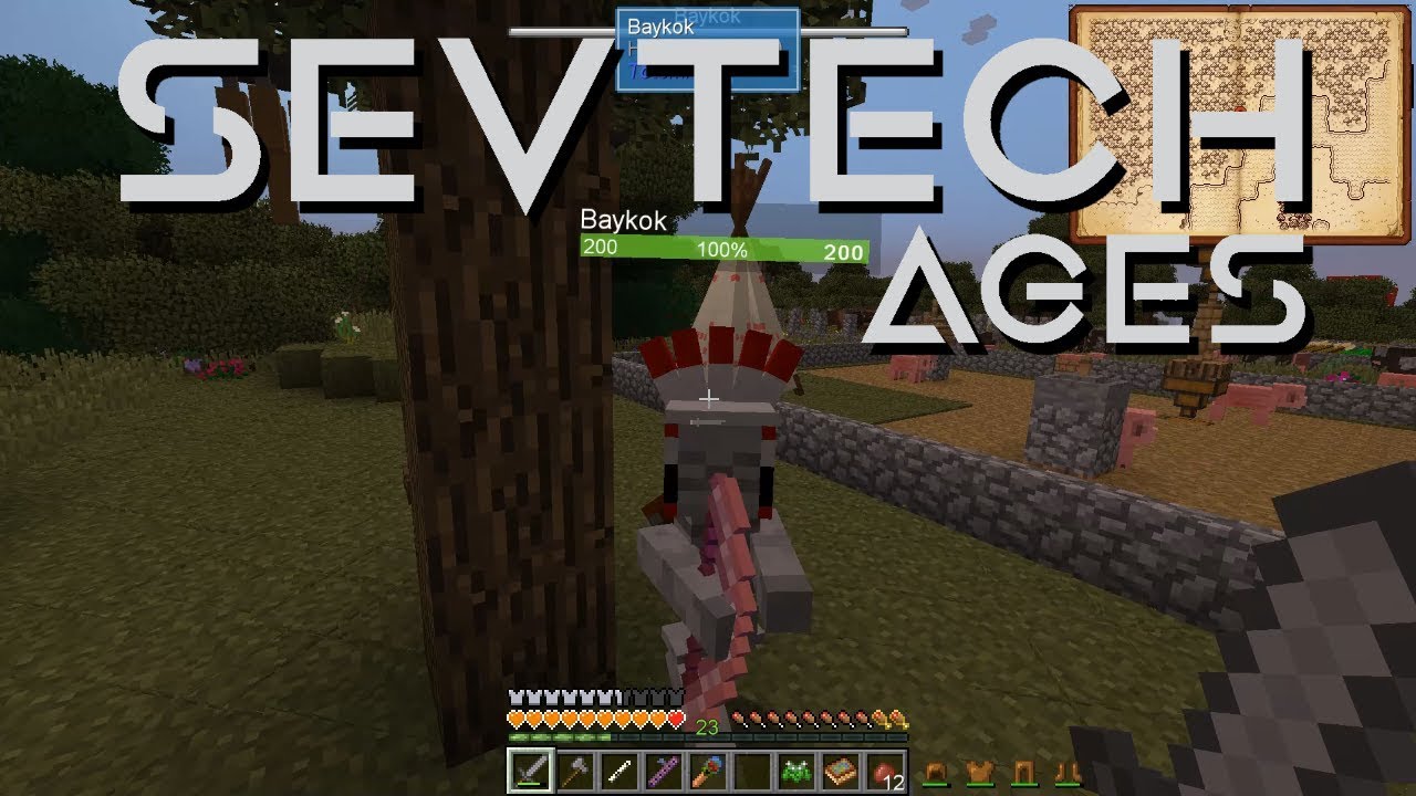 SevTech Ages #9 - Бронзовая защита и призыв Байкока / Бои