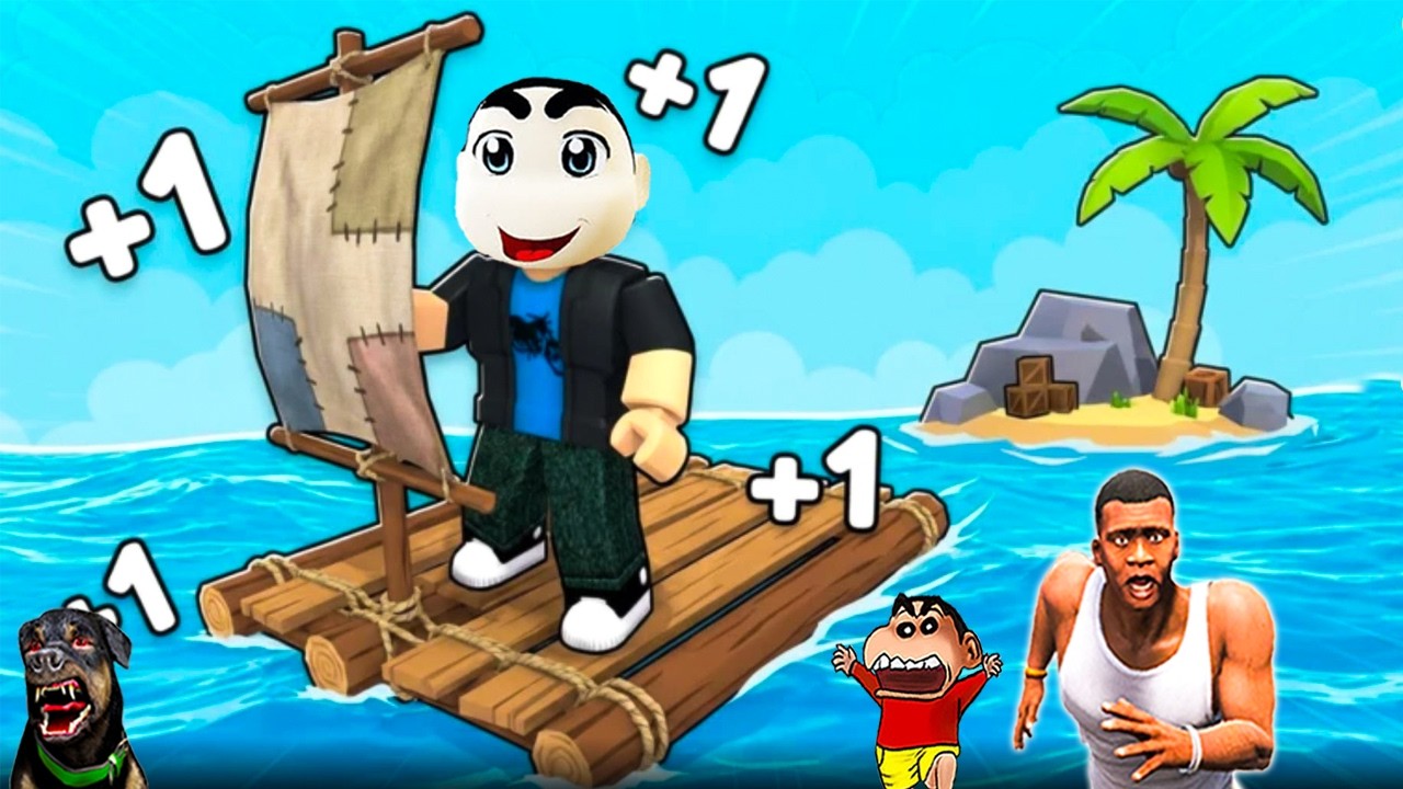 SHINCHAN NOOB vs PRO vs HACKER in SPEED RAFT RACE with FRANKLIN & CHOP | DREAM SQUAD