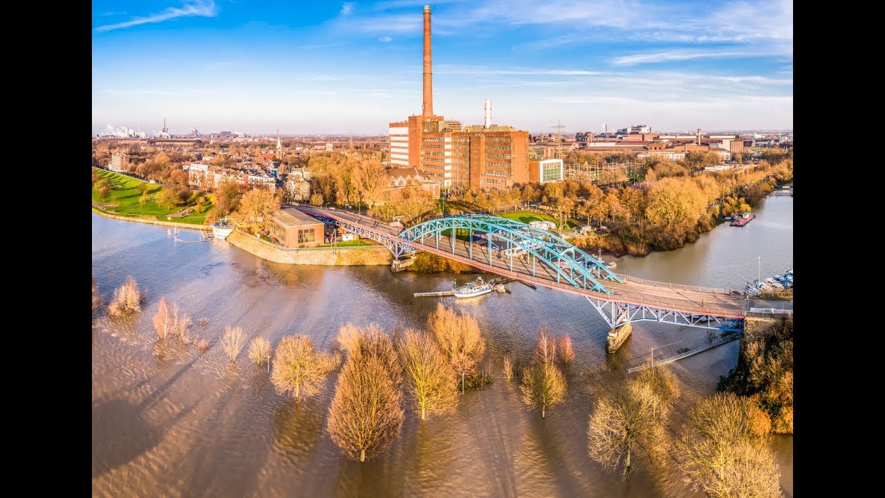 Rhein Hochwasser Duisburg Ruhrort 08. und 09. Januar 2018